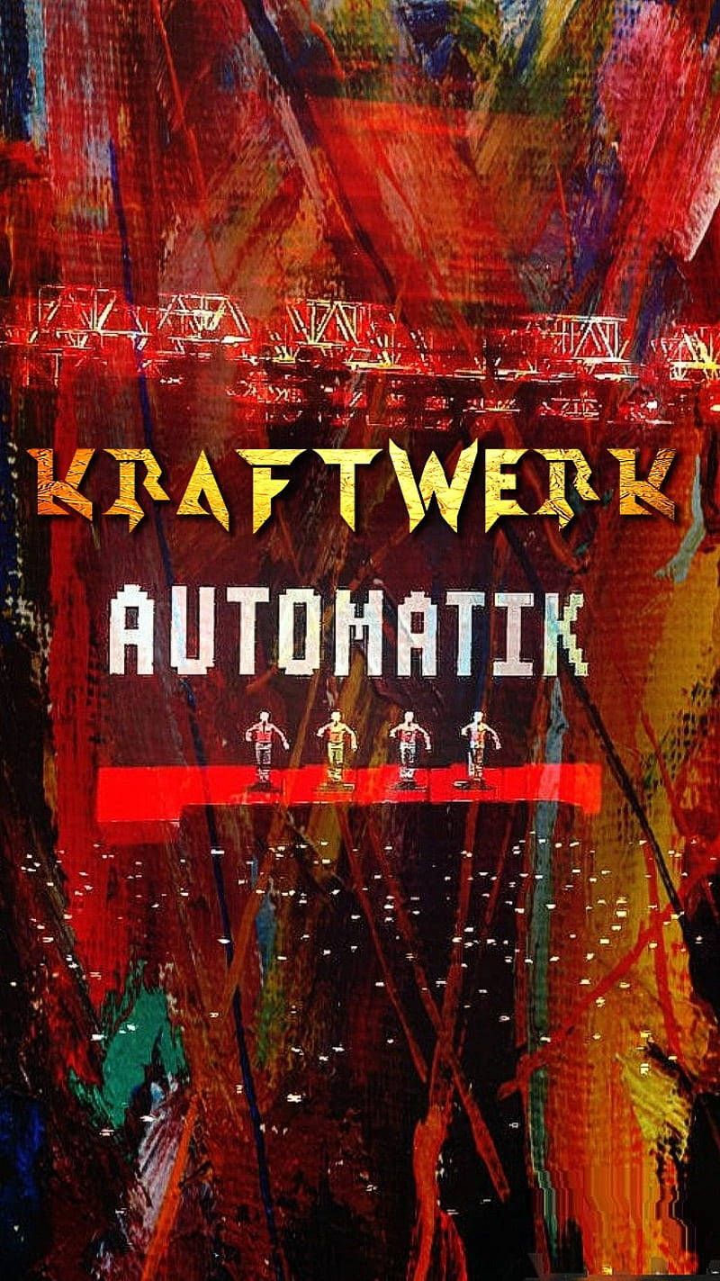 Kraftwerk, Automatik, Abstrakte Kunst, Typografie, Rot, HD, Handy-Hintergrund im Hochformat