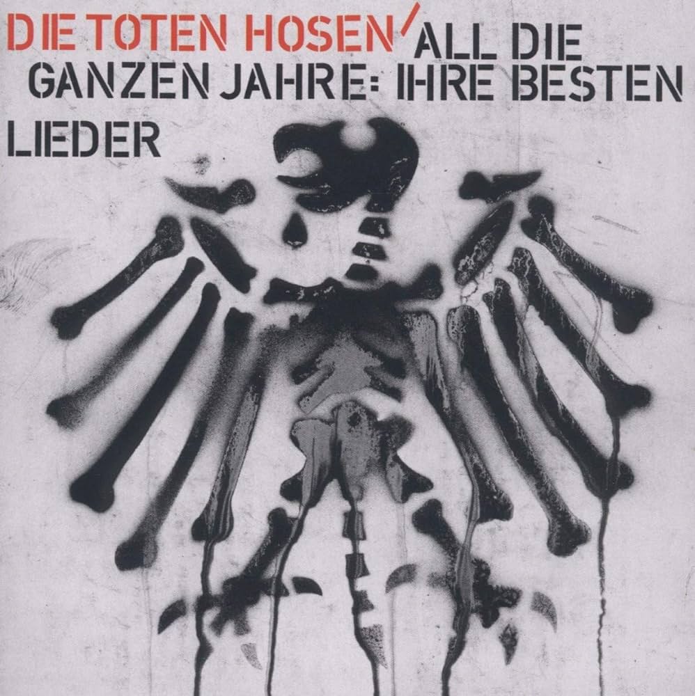 Die Toten Hosen, All die ganzen Jahre: Ihre besten Lieder, Albumcover, Bundesadler-Skelett, Schablonengraffiti, iPad-Hintergrundbild