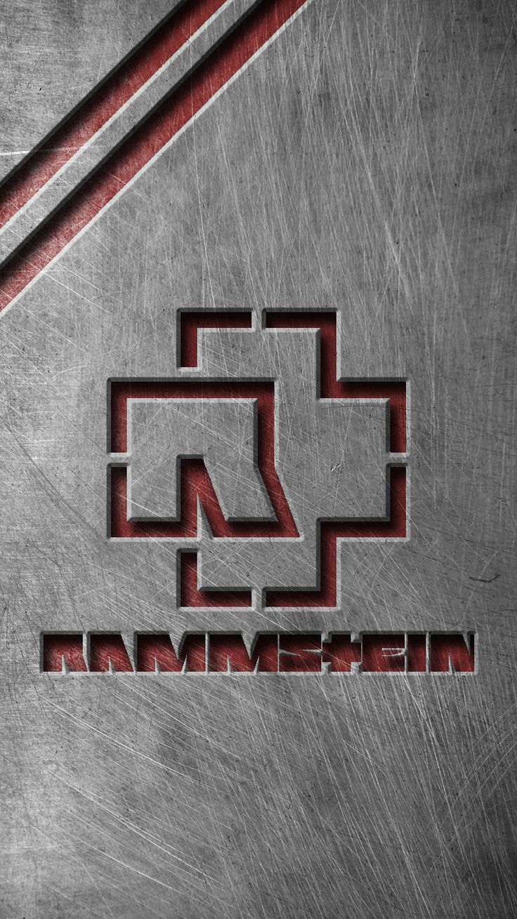 Rammstein-Logo, Rammstein, Metall, Gebürstetes Metall, HD, Handy-Hintergrund im Hochformat