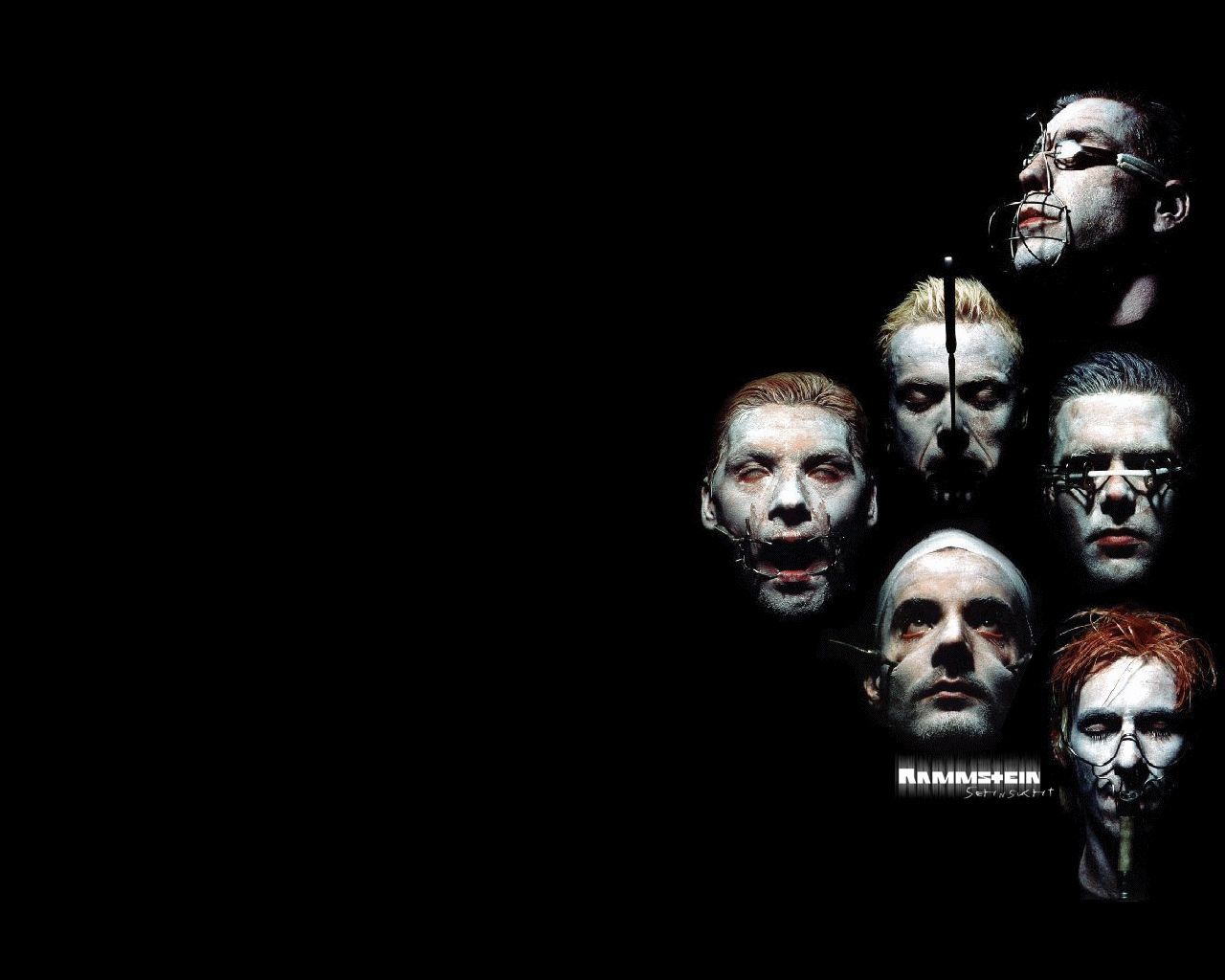 Sehnsucht, Rammstein, Albumcover, Gesichter, Schwarzer Hintergrund, HD Wallpaper