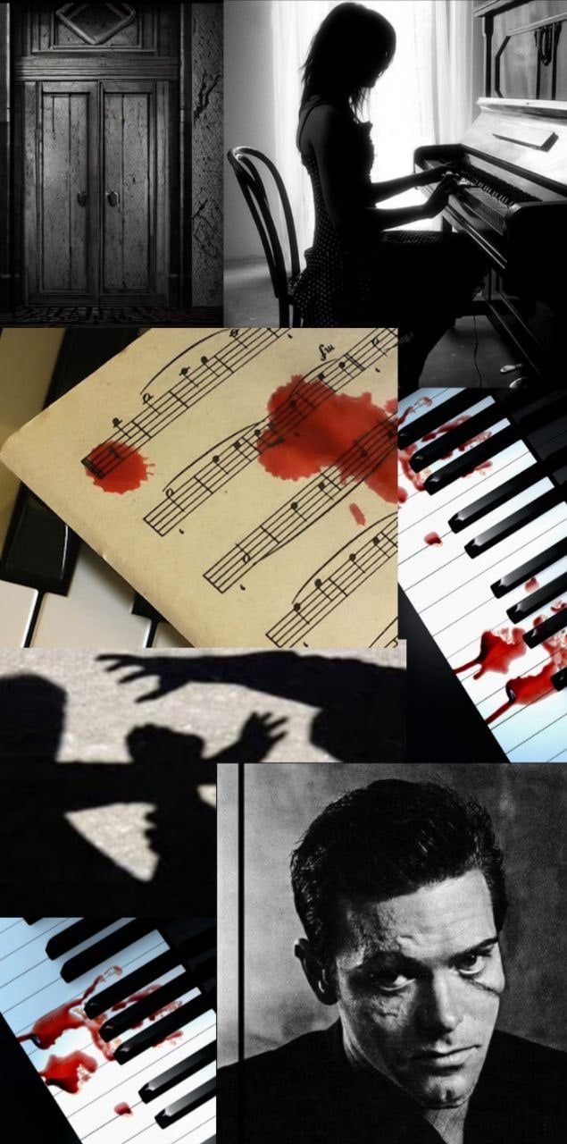 Rammstein, Collage, Klavier, Schwarzweiß, Rot, Hintergrundbild für iPhone und Android