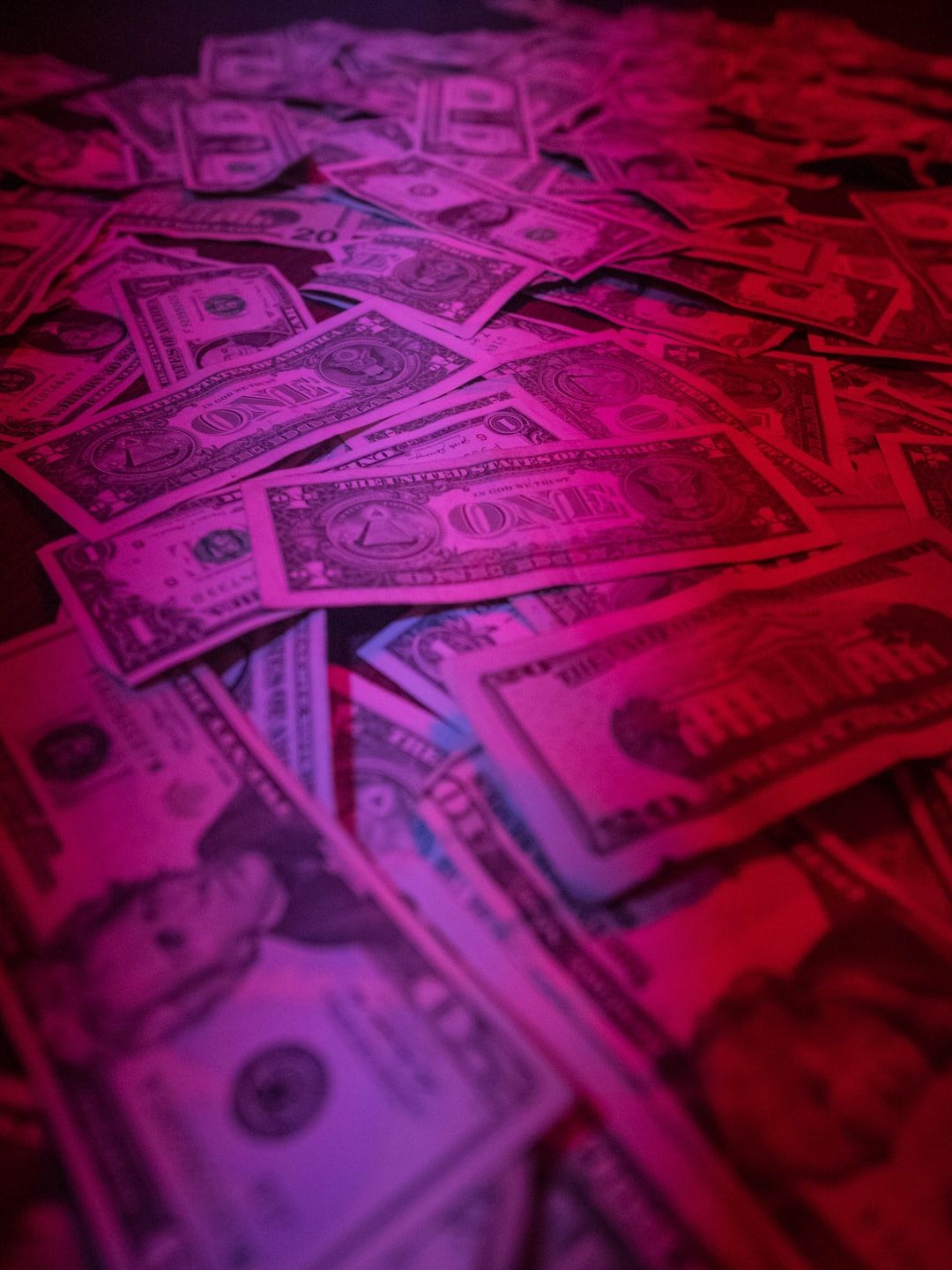 Dollarscheine, Geld, Pink, Lila, Bargeld, Full HD, Hintergrundbild fürs Tablet