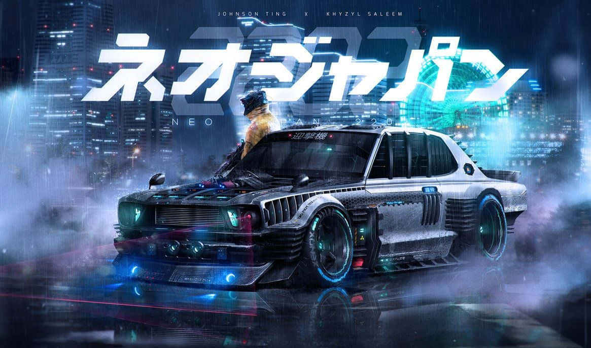 Japanische Schrift, Tuning, Oldtimer, Rauch, Digitale Kunst, Hintergrund