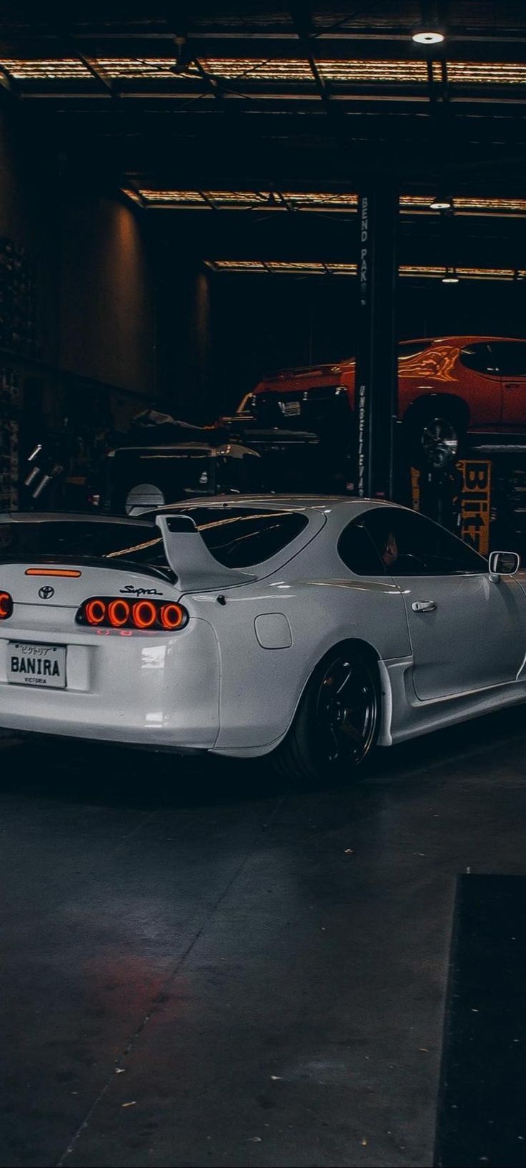 Toyota Supra MK4, Weiß, Parkhaus, Dunkel, HD, Hintergrundbild fürs Handy