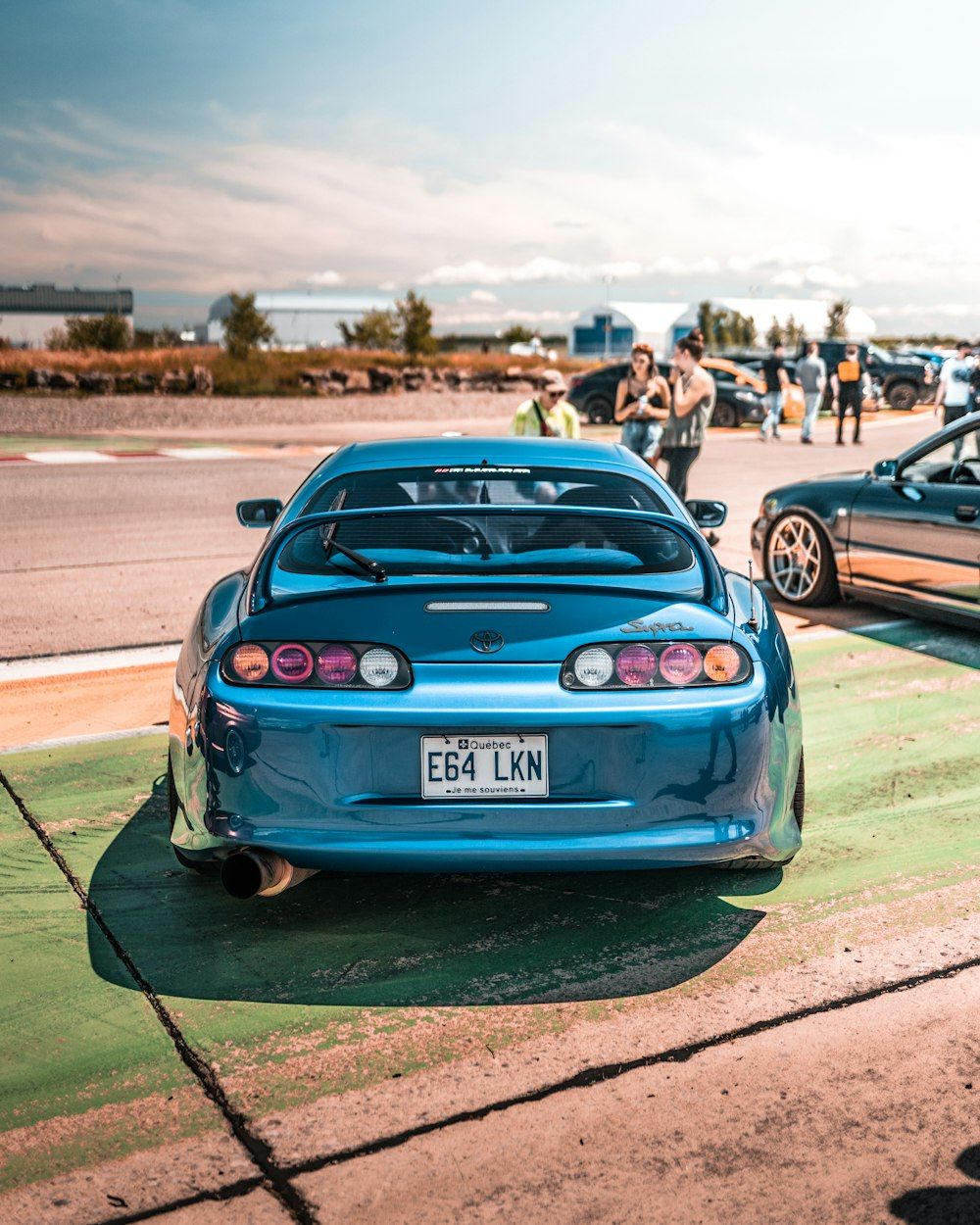 Toyota Supra MK4, Blau, Autotreffen, Heckansicht, HD, Hintergrundbild fürs Tablet