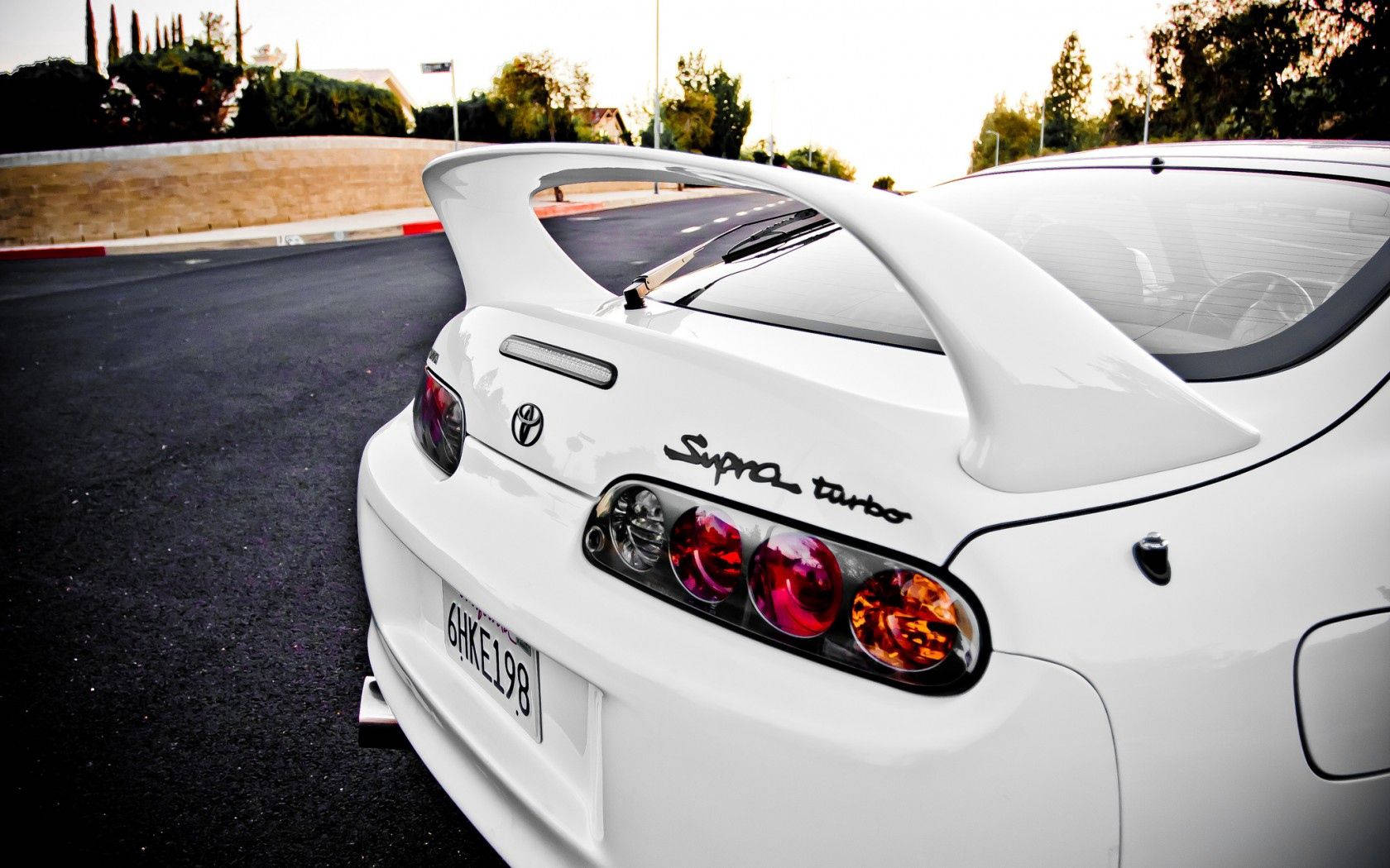 Toyota Supra MK4, Weiß, Supra Turbo, Heckspoiler, Nahaufnahme, HD, MacBook-Hintergrundbild
