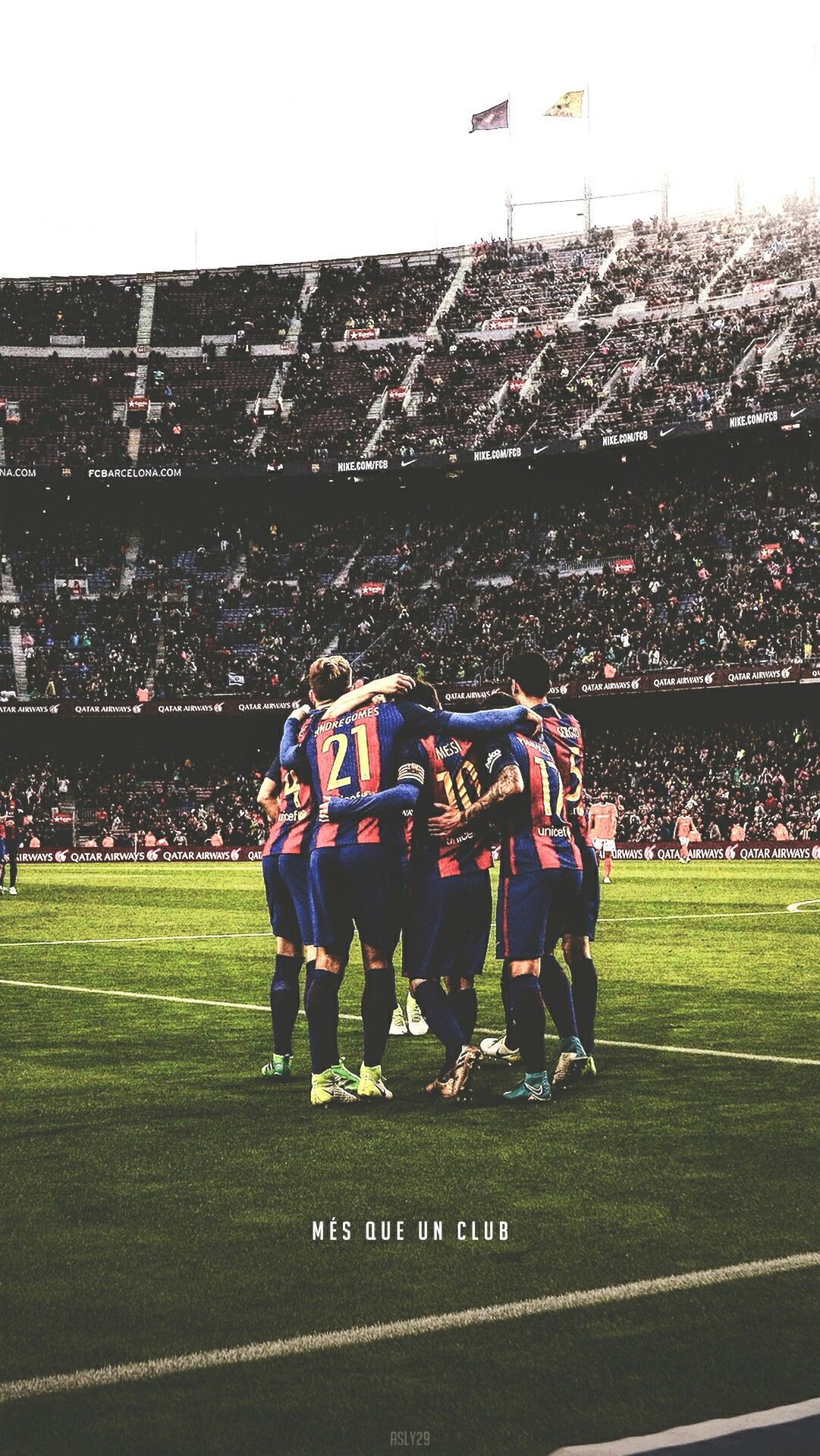 FC Barcelona, Camp Nou, Mannschaftskreis, Rasen, Stadion, Full HD, Handy-Hintergrund
