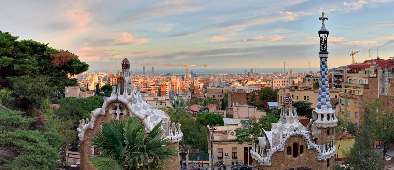 Park Güell, Barcelona, Antoni Gaudí, Stadtpanorama, Modernisme, HD, PC-Hintergrundbild