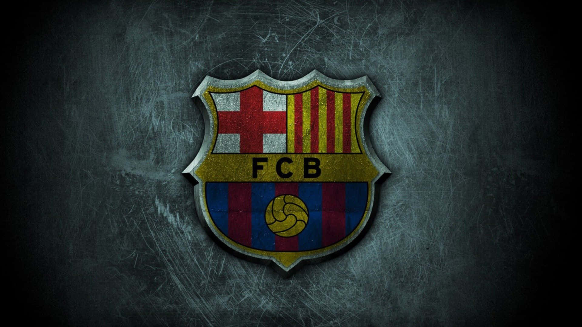 FC Barcelona, Vereinswappen, FCB, Metallic, Dunkler Hintergrund, Full HD Wallpaper