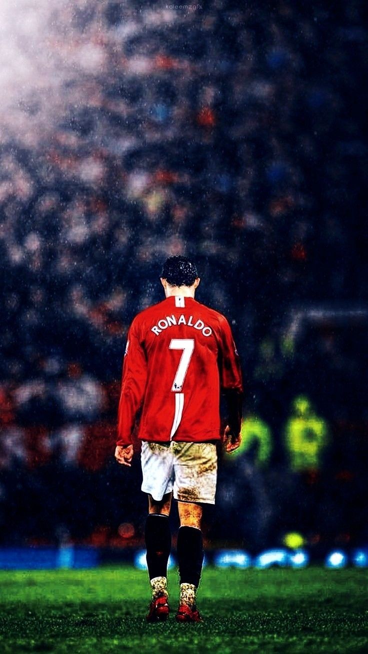 Cristiano Ronaldo, Manchester United, Rückennummer 7, Stadion, Nacht, HD, Handy-Hintergrund