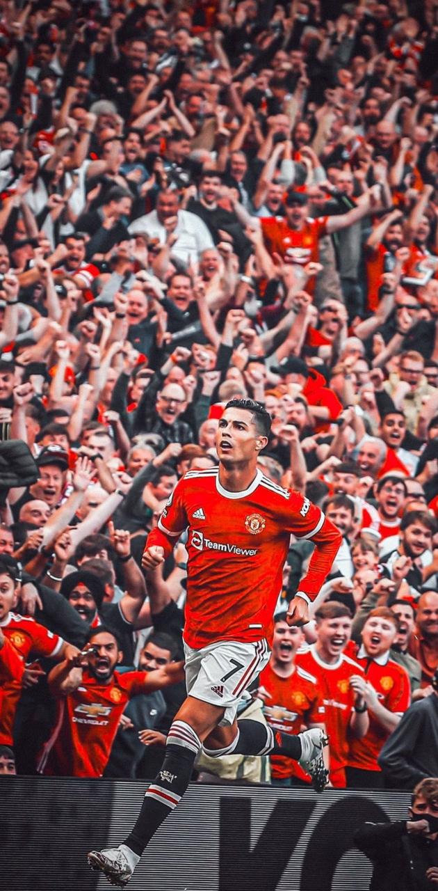 Cristiano Ronaldo, Manchester United, Fans, Tribüne, Torjubel, Android-Hintergrundbild