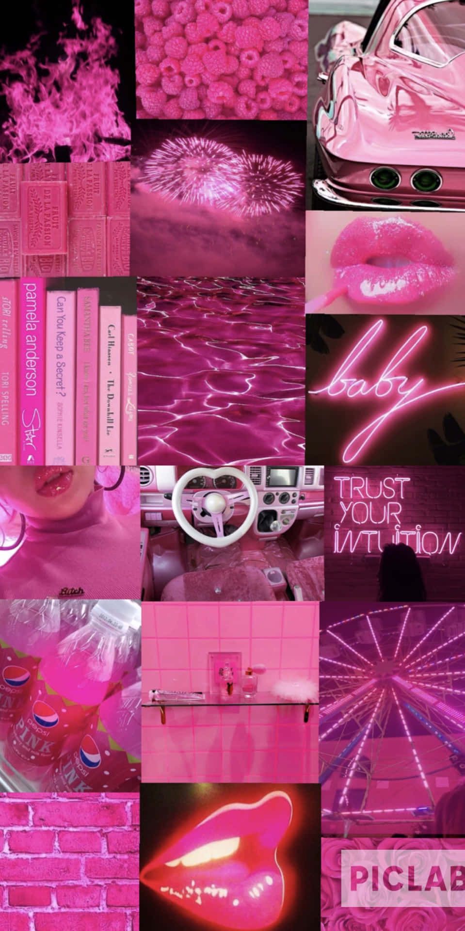 Collage, Neonlicht, Nachtleben, Magenta, Pink, HD, Sperrbildschirm fürs iPhone