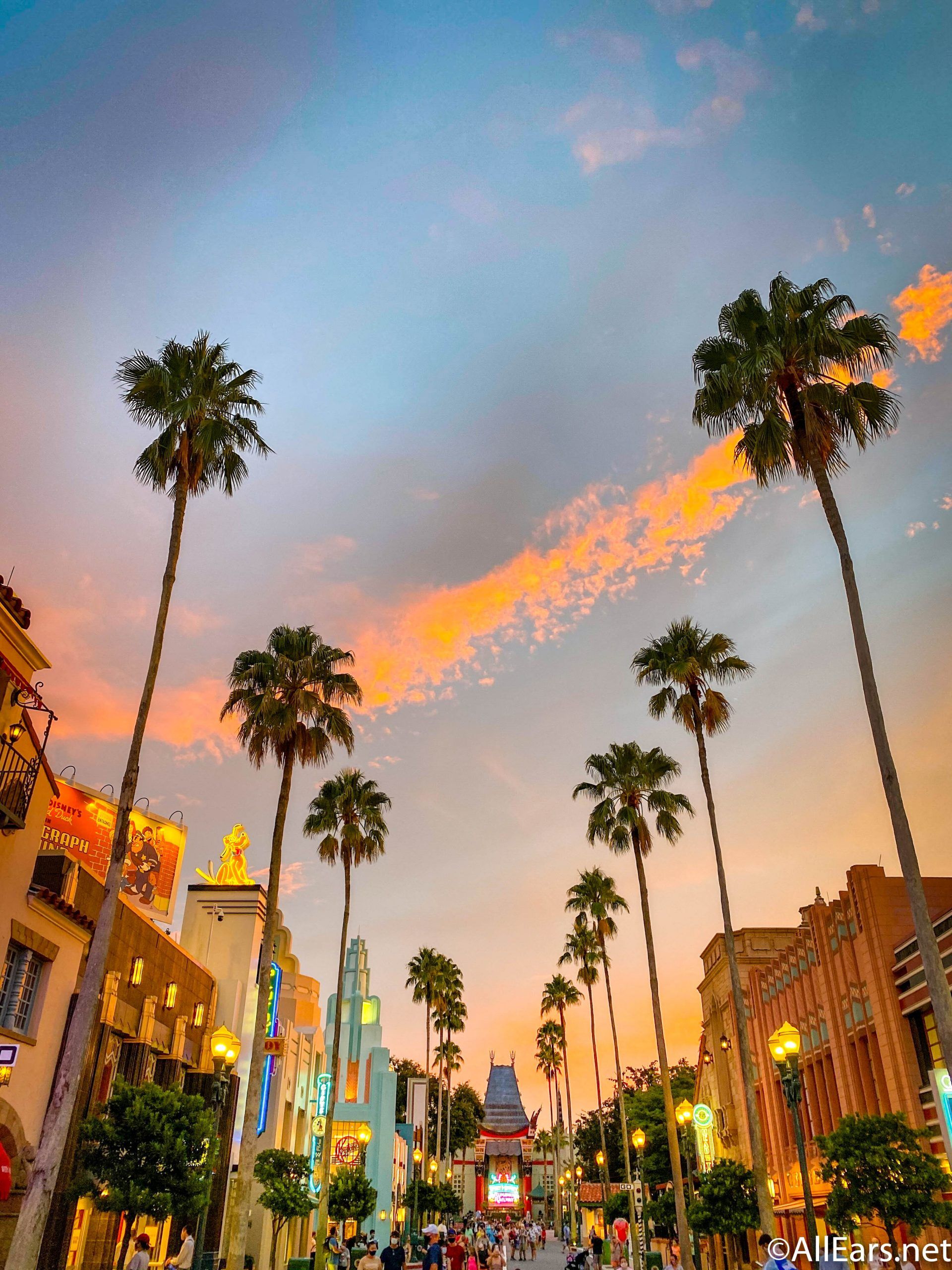 Hollywood Boulevard, Palmen, Sonnenuntergang, Los Angeles, QHD+, iPad-Hintergrundbild