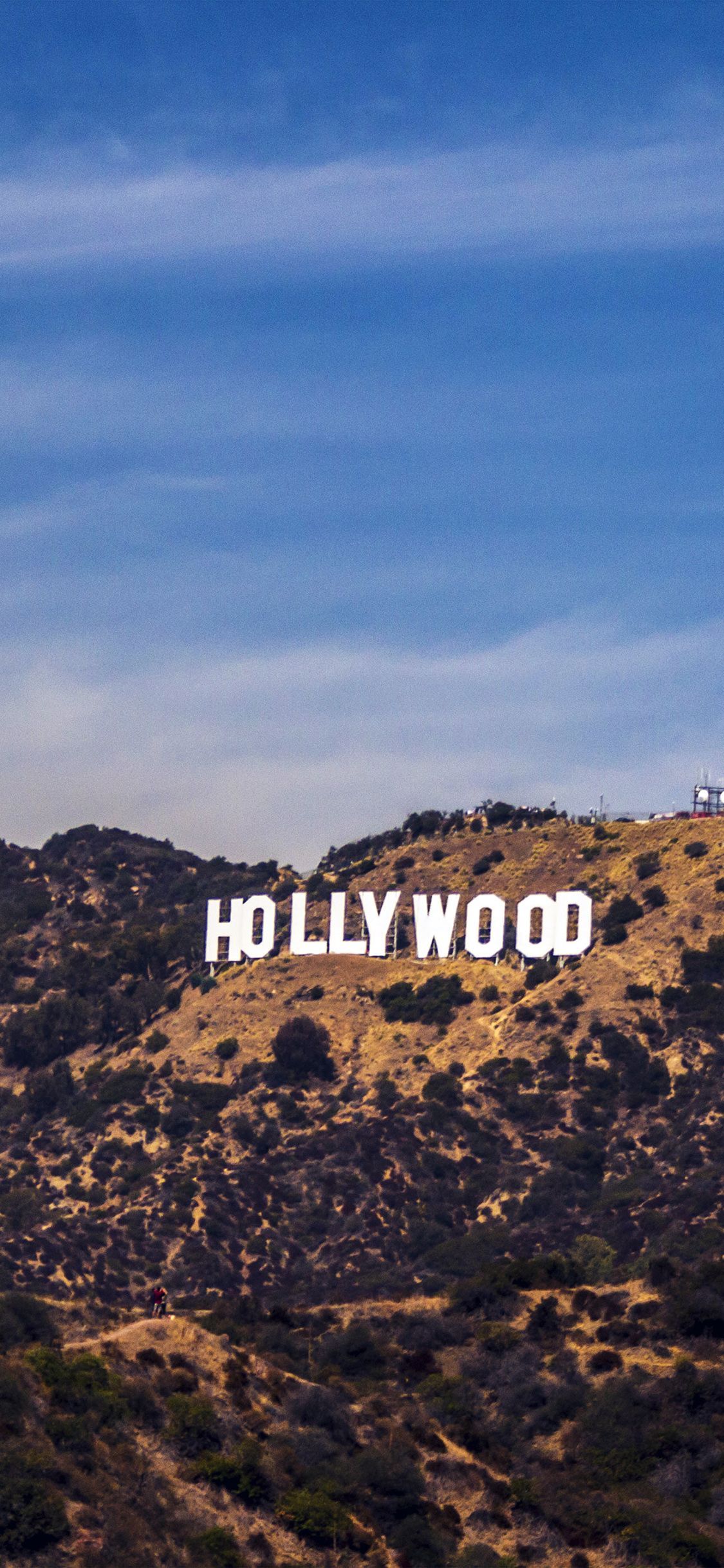 Hollywood Sign, Hollywood Hills, Blauer Himmel, Hintergrundbild für iPhone und Android