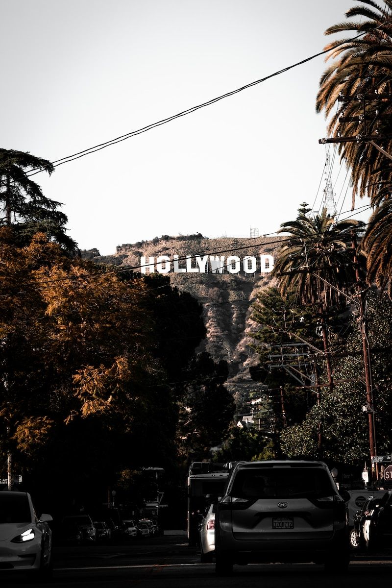 Hollywood Sign, Palmen, Dämmerung, Autos, HD, Sperrbildschirm fürs iPhone