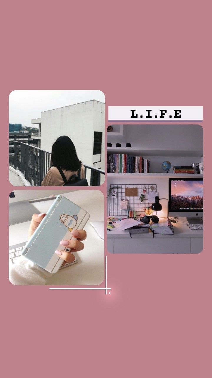 Life, Collage, Fotos, Altrosa, HD, Sperrbildschirm fürs iPhone