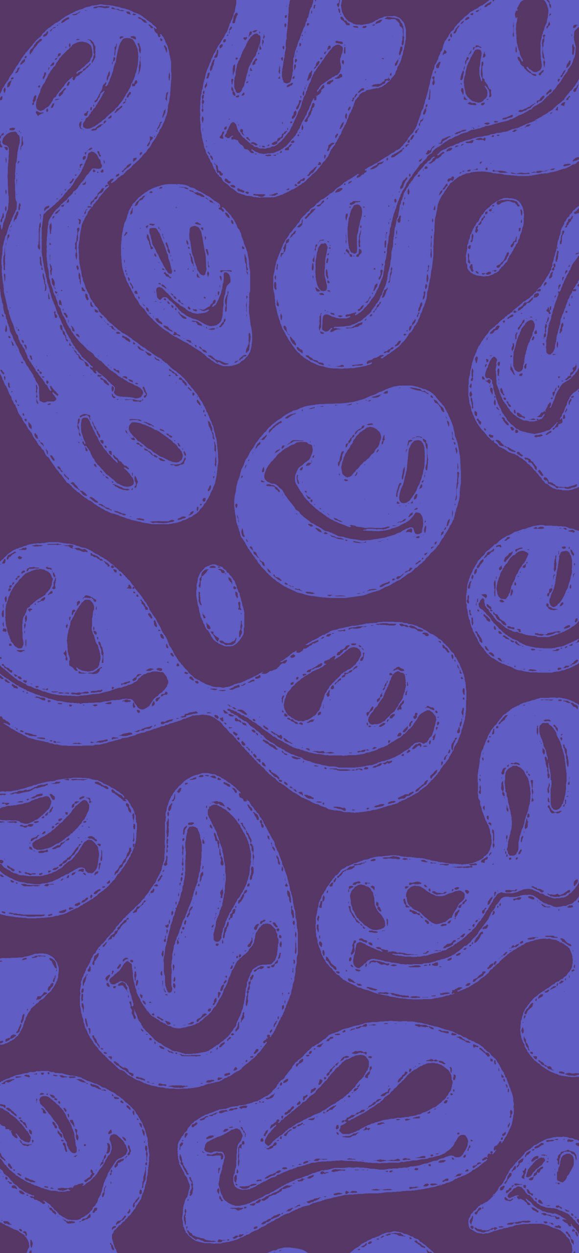 Verzerrte Smileys, Lila, Blau, Trippy, Psychedelisch, Full HD, Hintergrundbild fürs Handy
