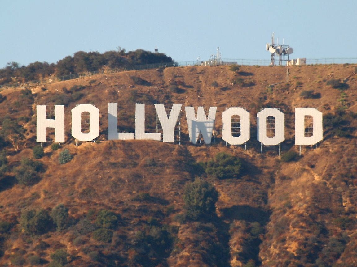 Hollywood Sign, Hollywood Hills, Los Angeles, Blauer Himmel, Hintergrundbild fürs Tablet
