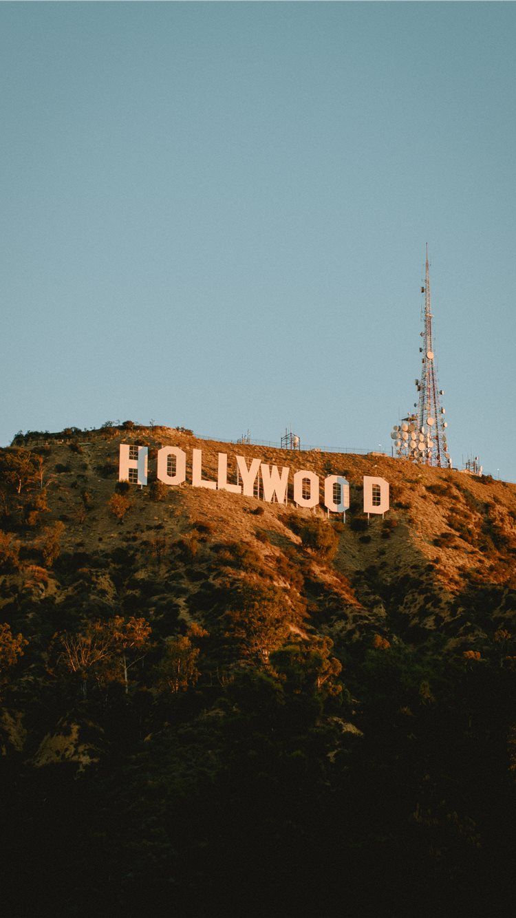 Hollywood Sign, Hollywood Hills, Funkmast, Dämmerung, HD, Sperrbildschirm fürs iPhone