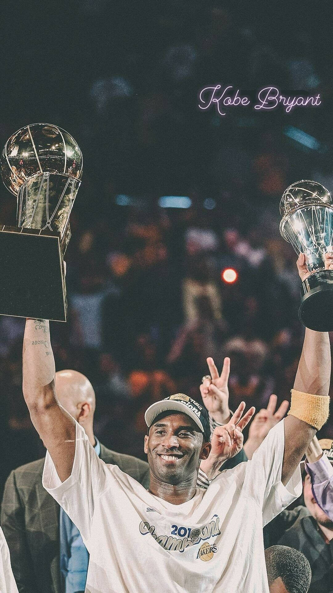 Kobe Bryant, NBA-Meisterschaft, Pokale, Jubel, Basketballstar, Full HD, iPhone-Hintergrundbild