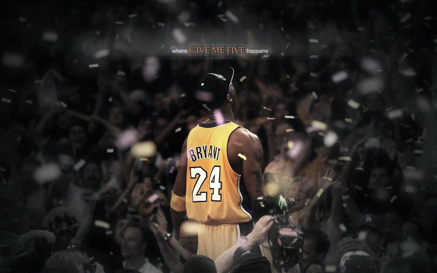 Kobe Bryant, Los Angeles Lakers, Nummer 24, Rückenansicht, Konfetti, Abschied, HD-Hintergrundbild
