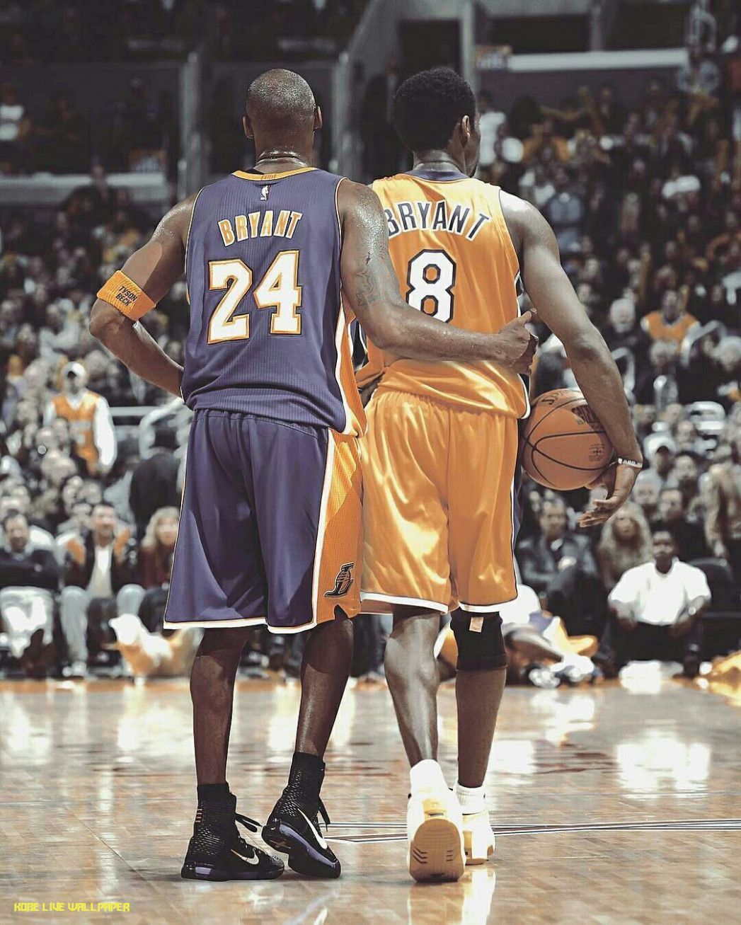 Kobe Bryant, Los Angeles Lakers, Nummer 24, Nummer 8, Rückenansicht, Gemälde, iPad-Hintergrundbild