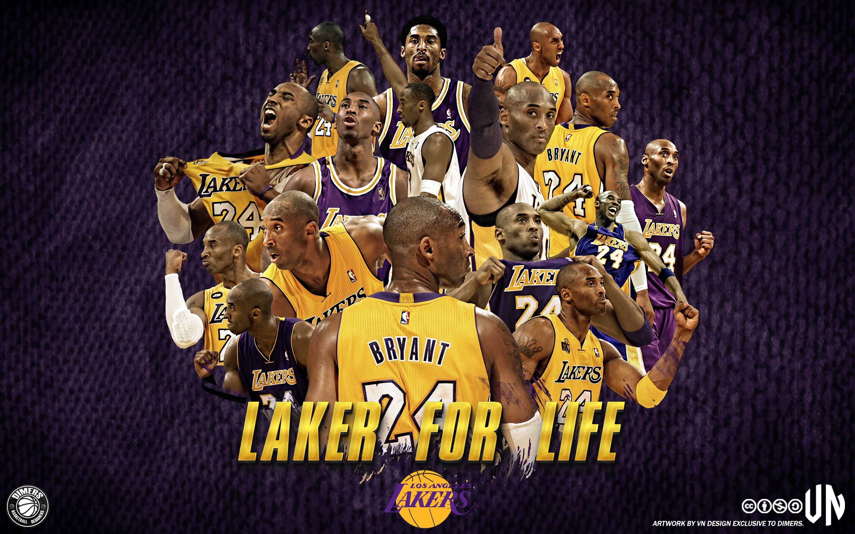 Kobe Bryant, Los Angeles Lakers, Laker for Life, Collage, Nummer 24, Karriere, 2K-Hintergrund