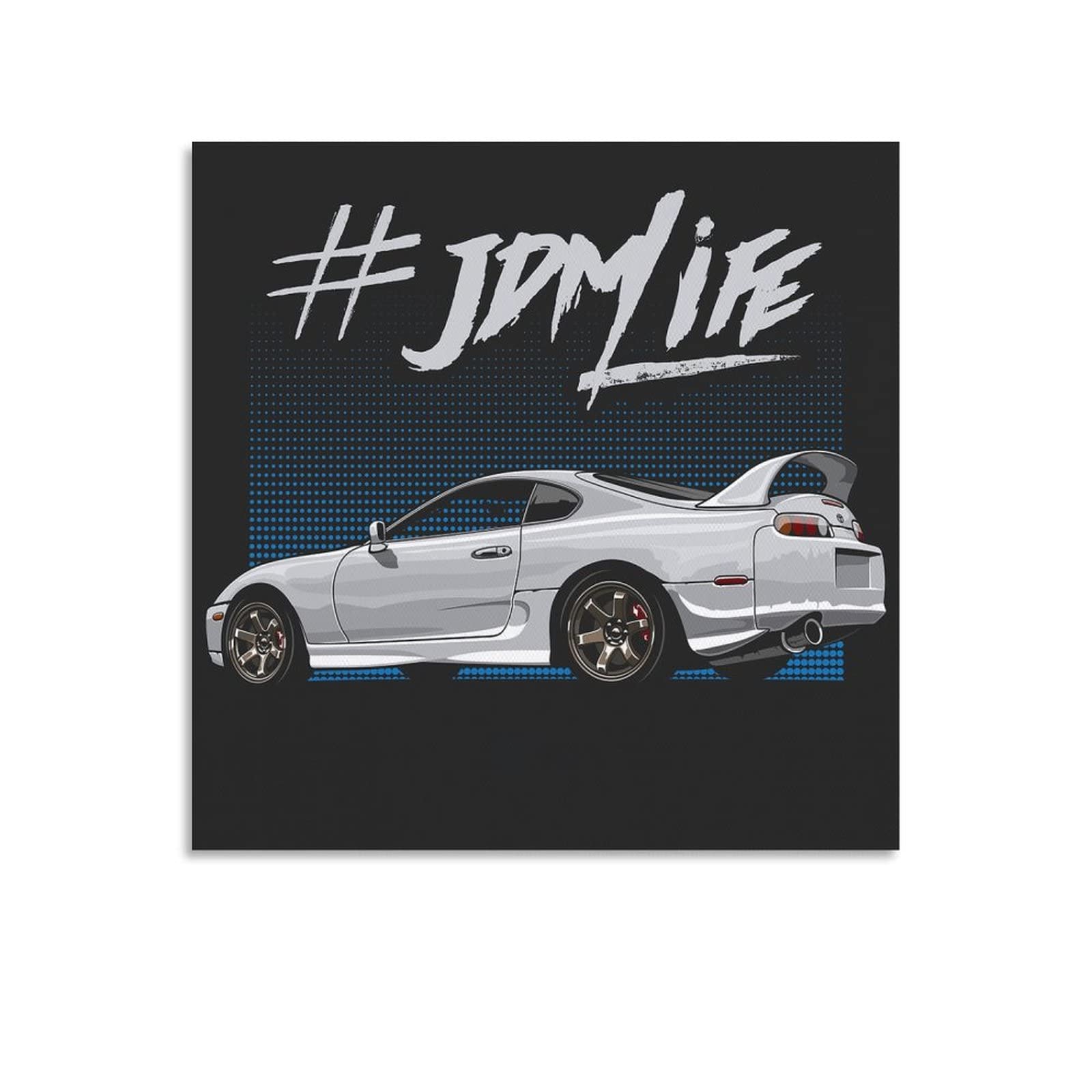 Toyota Supra MK4, JDM Life, Schriftzug, Weiß, Illustration, Hintergrundbild fürs iPad