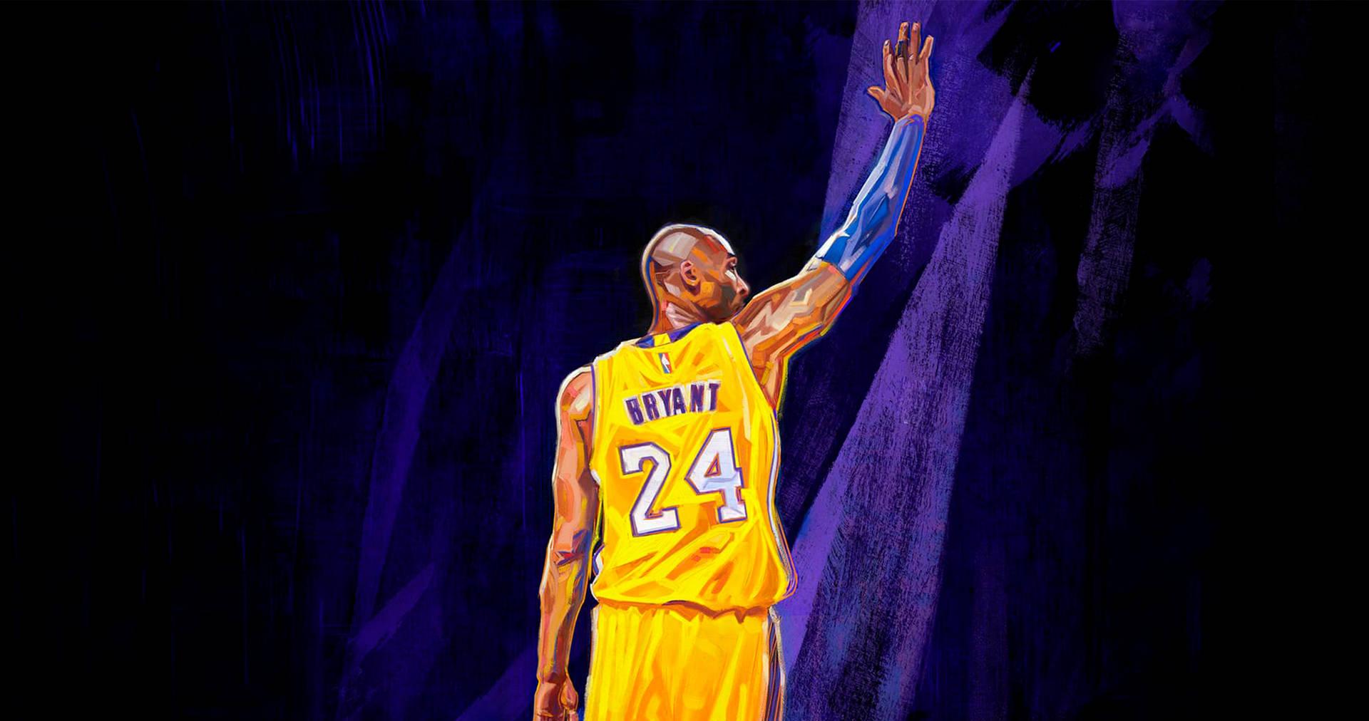 Kobe Bryant, Los Angeles Lakers, Nummer 24, Abschiedsgruß, Dunkelblau, Lichtstrahl, Full-HD-Hintergrundbild