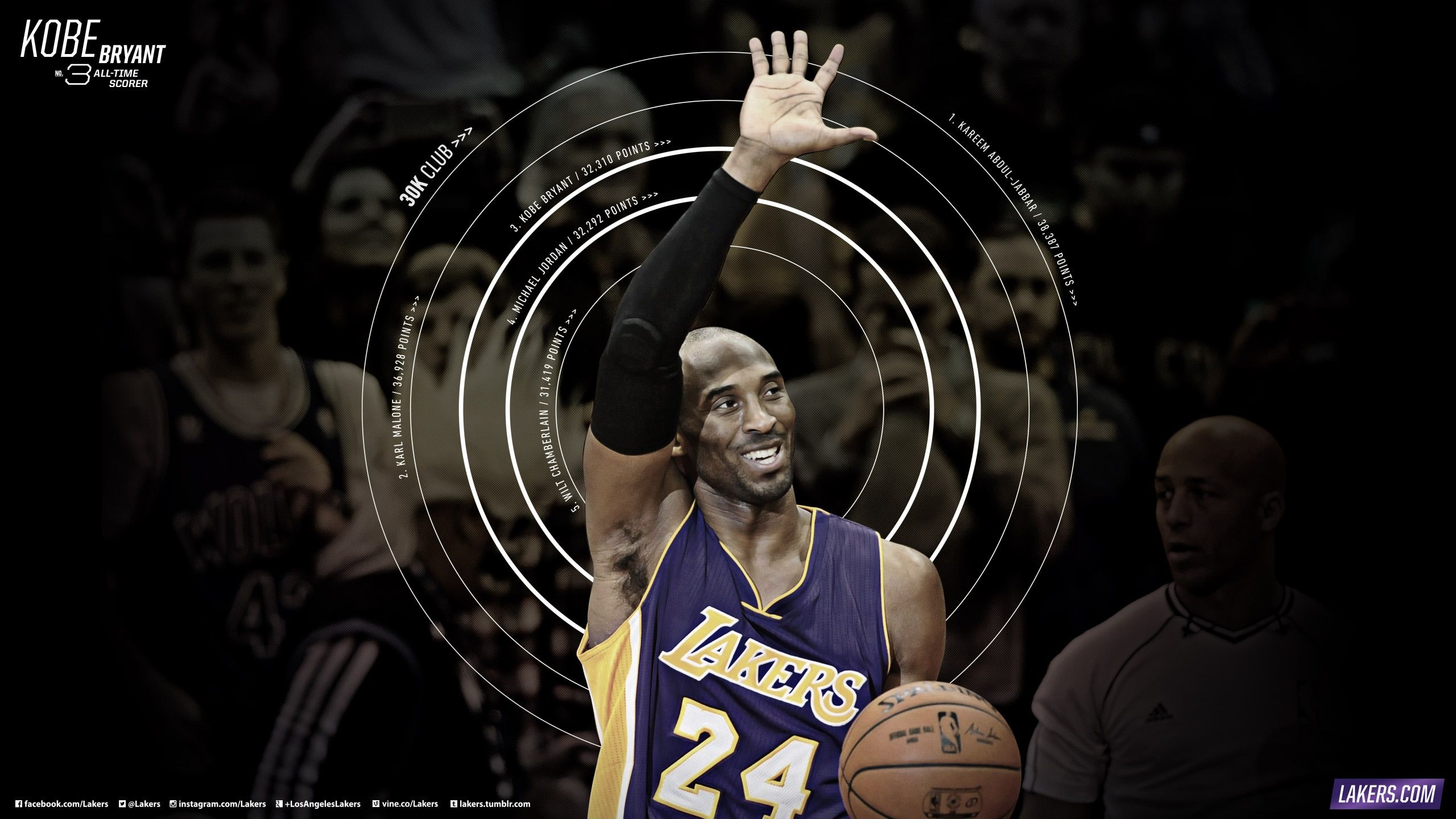 Kobe Bryant, Los Angeles Lakers, Nummer 24, Abschied, Grafikdesign, Dunkle Töne, 1440p Wallpaper