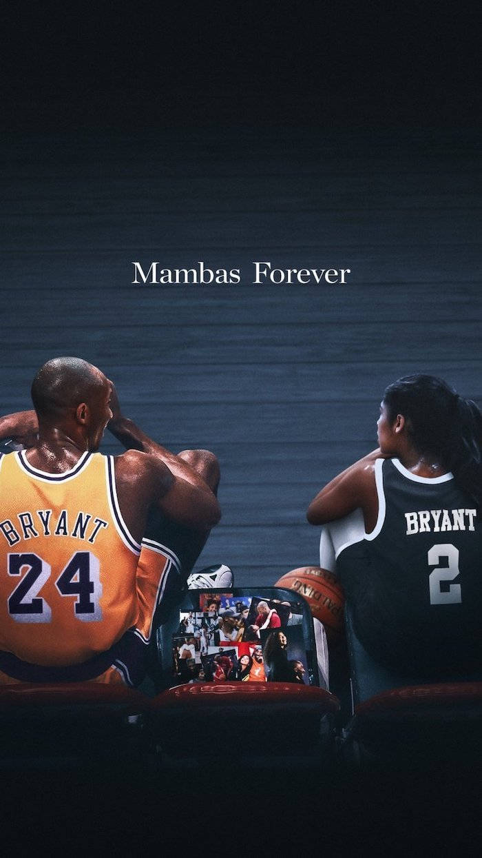 Kobe Bryant, Gianna Bryant, Mambas Forever, Nummer 24, Nummer 2, Gedenkbild, Rückenansicht, Smartphone-Hintergrund