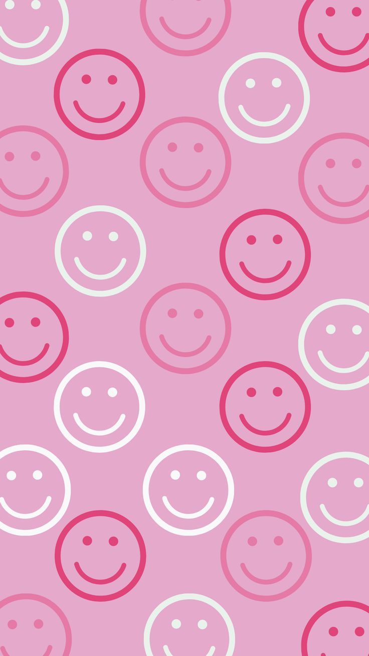 Muster, Smileys, Altrosa, Weiße Konturen, HD, Handy-Hintergrund im Hochformat