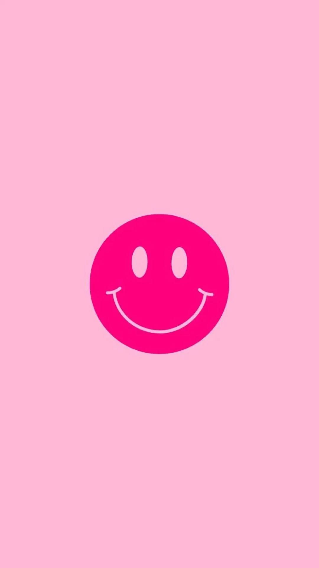 Smiley, Minimalismus, Pink, Einzelnes Motiv, Full HD, Sperrbildschirm fürs iPhone