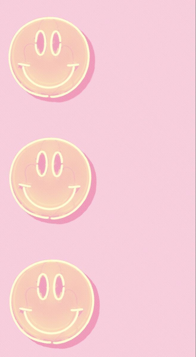 Smileys, Pastellgelb, Rosa Hintergrund, Reihe, Wallpaper