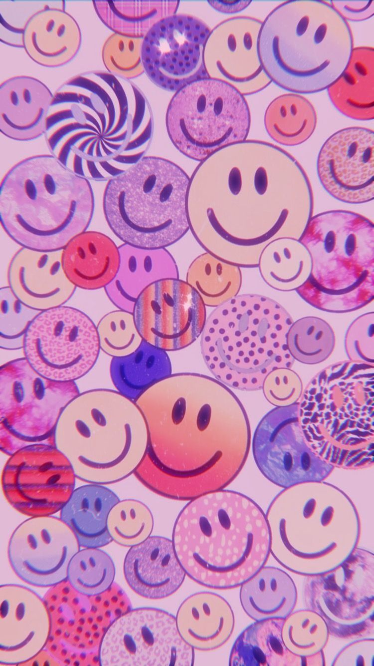 Collage, Lila, Spiralen, Smileys, Bunt, HD, Hintergrundbild fürs Handy