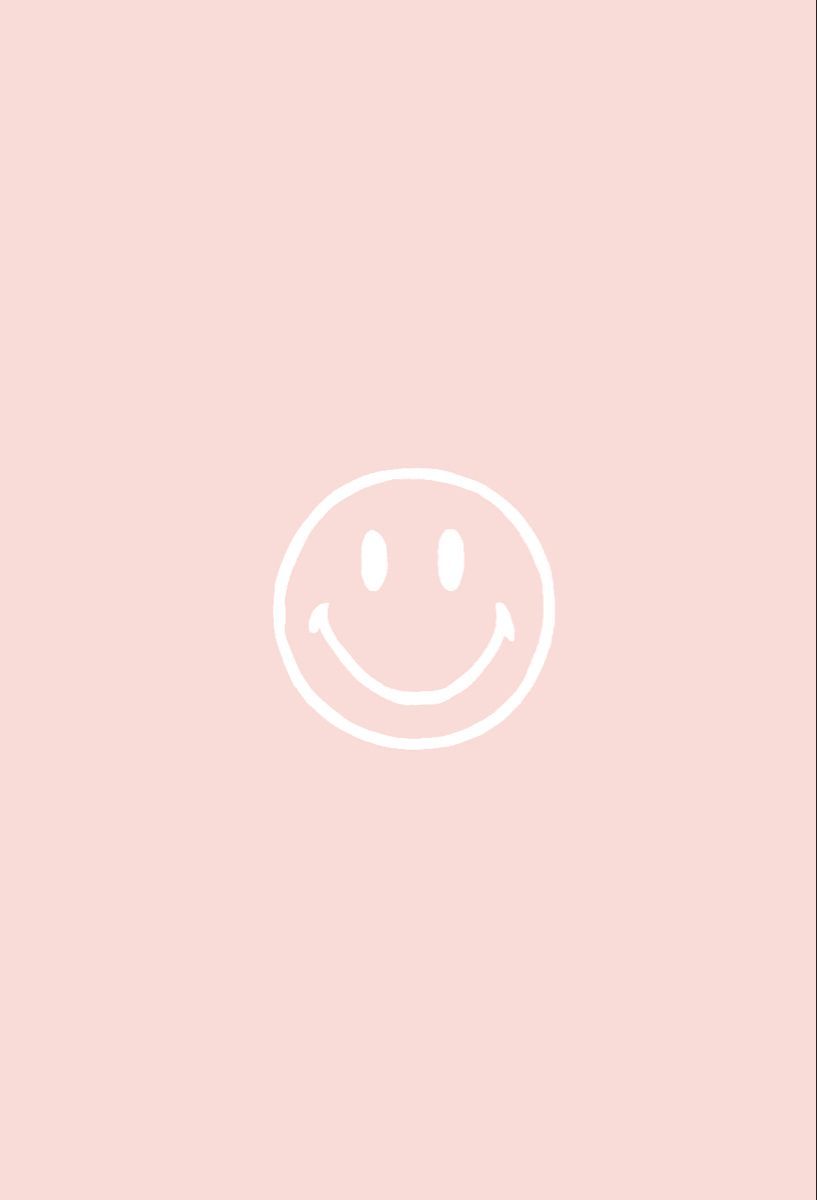 Smiley, Minimalismus, Pastellrosa, Weiße Konturen, HD, Hintergrundbild fürs Tablet