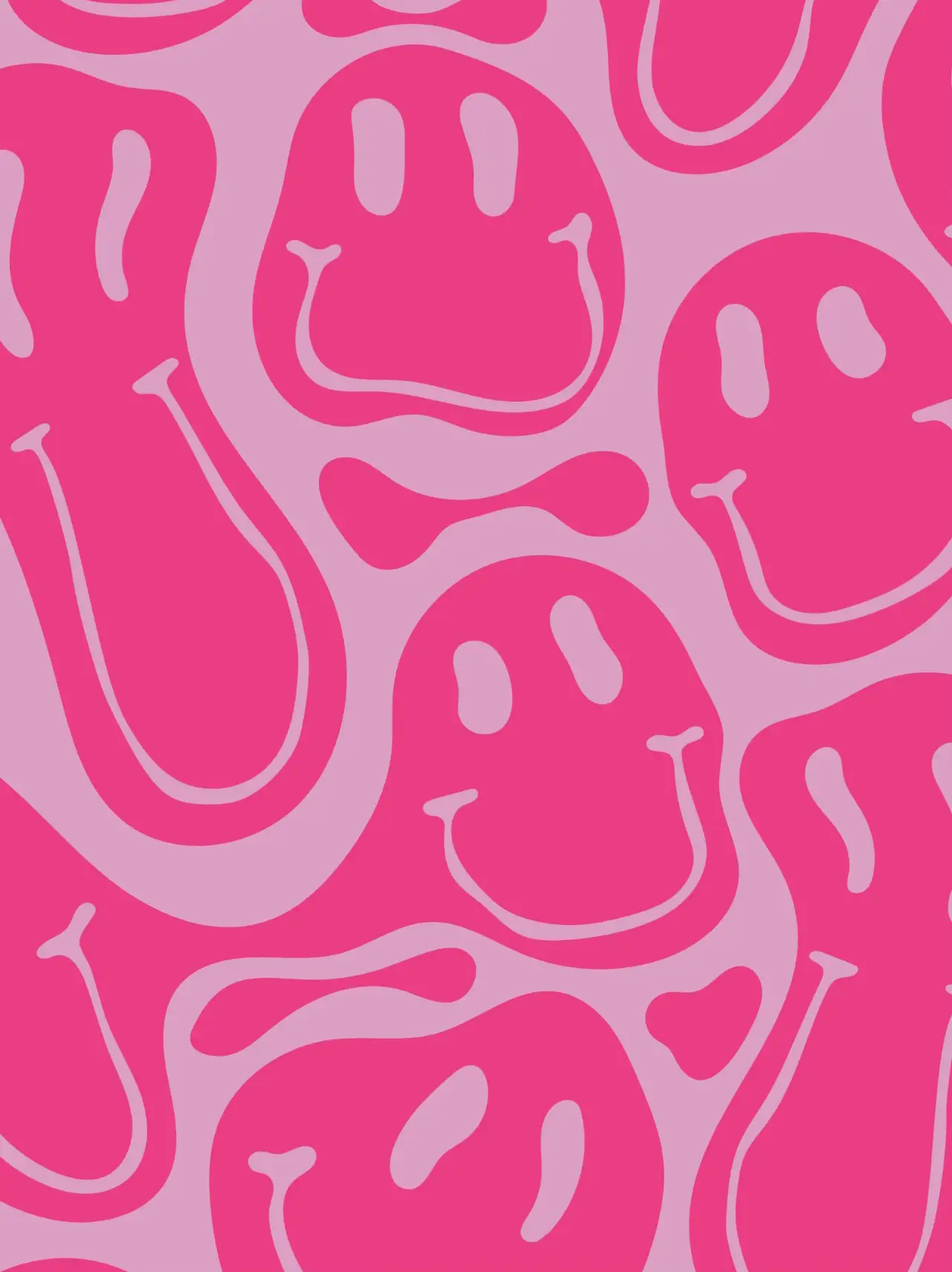 Zerlaufende Smileys, Psychedelisch, Pink, Trippy, Full HD, iPad-Hintergrundbild