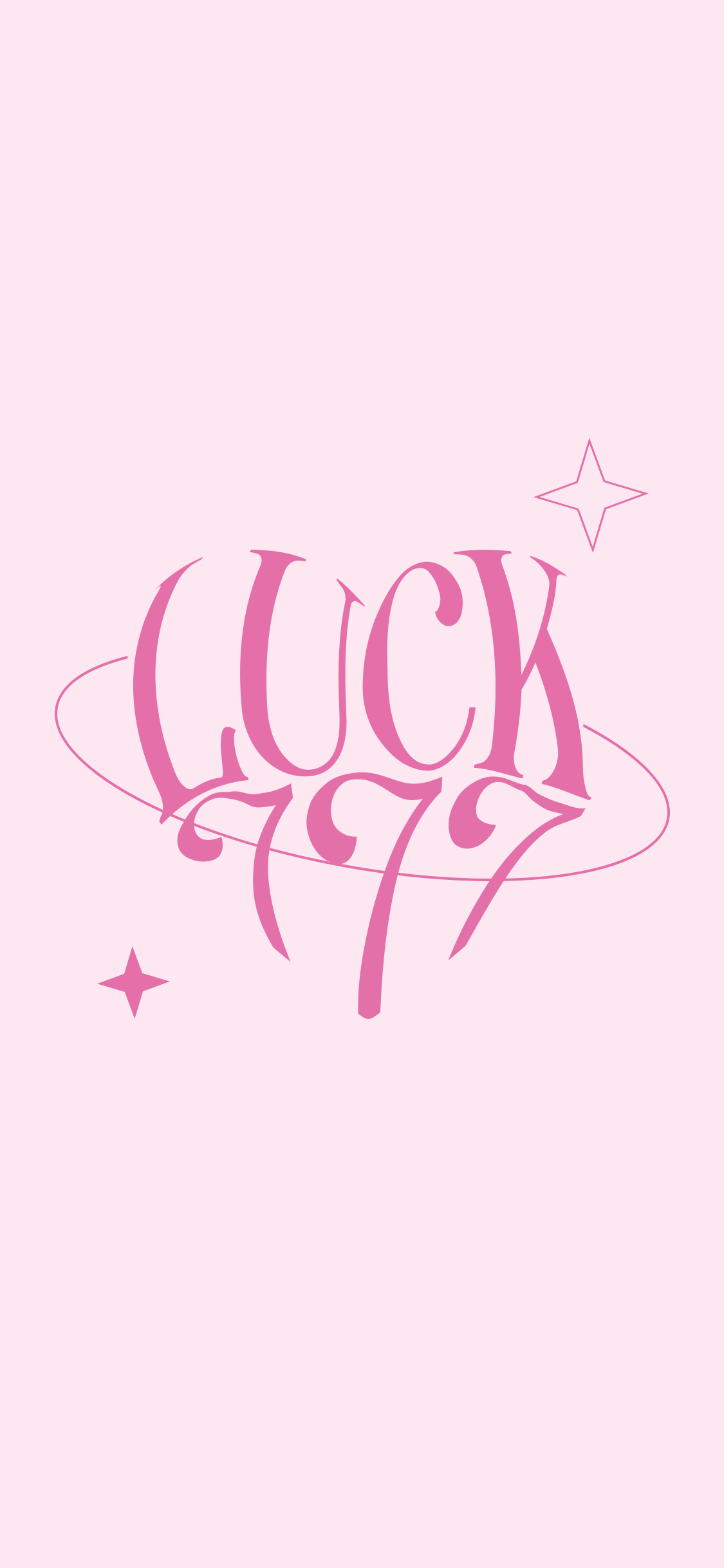 Luck, Handschrift, Pink, Sterne, Typografie, Full HD, Handy-Hintergrund im Hochformat