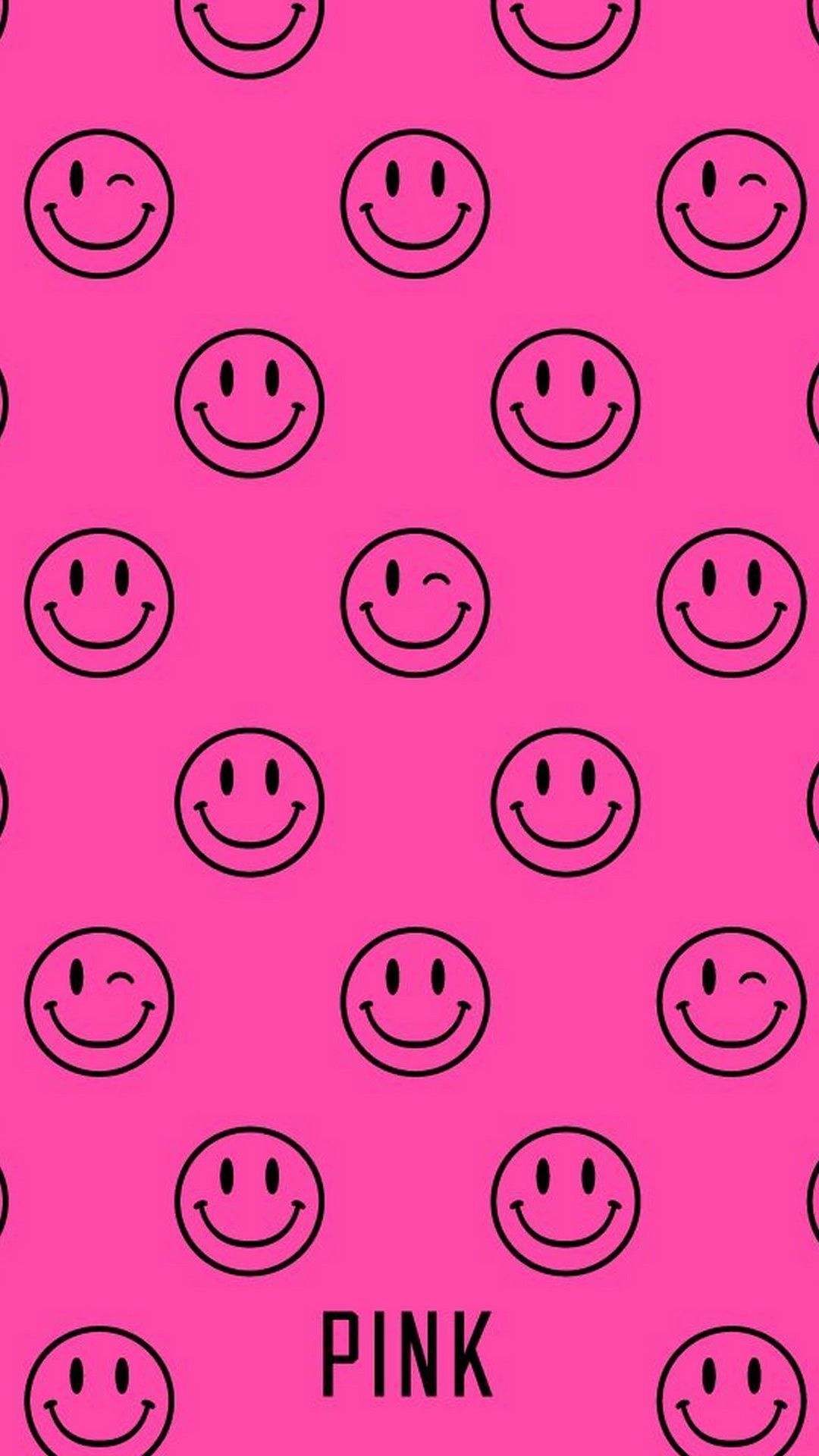 PINK, Muster, Pink, Schwarze Konturen, Full HD, Hintergrundbild fürs Handy