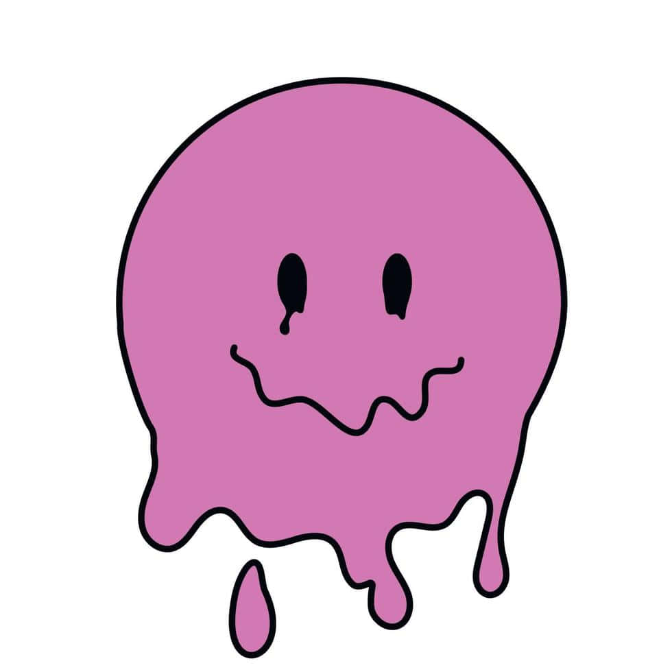 Zerlaufender Smiley, Mauve, Weißer Hintergrund, Minimalismus, Wallpaper
