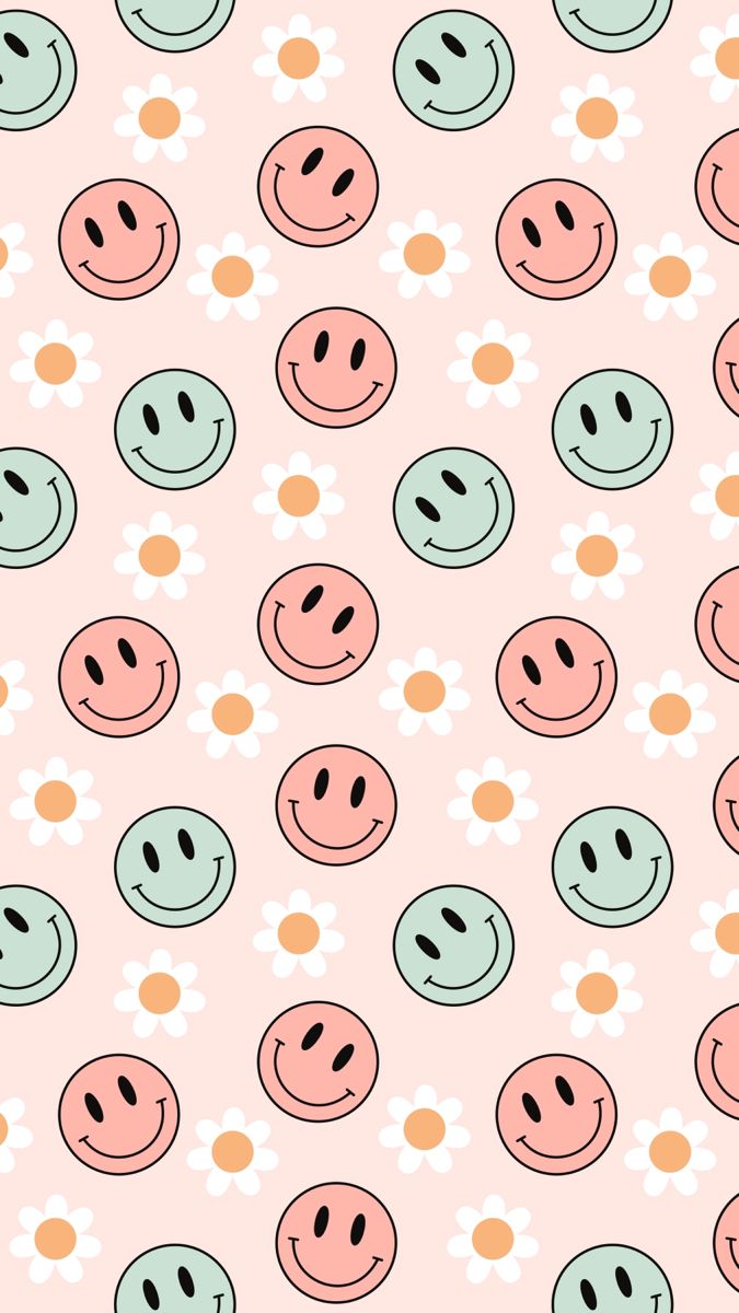 Muster, Gänseblümchen, Pastellfarben, Retro, Hintergrundbild für iPhone und Android