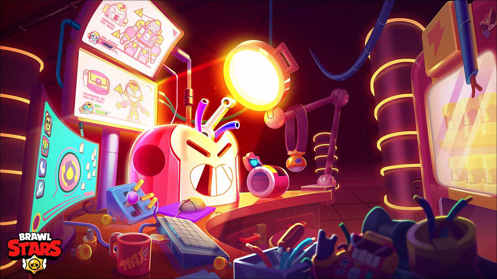 Brawl Stars, Werkstatt, Roboter, Bunt, HD, Hintergrund für den Desktop