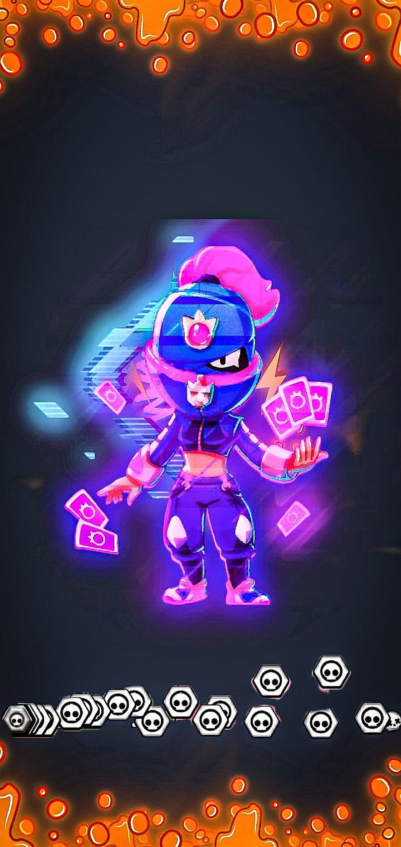Brawl Stars, Brawler, Neonlila, Hochformat, HD, Hintergrundbild fürs Handy