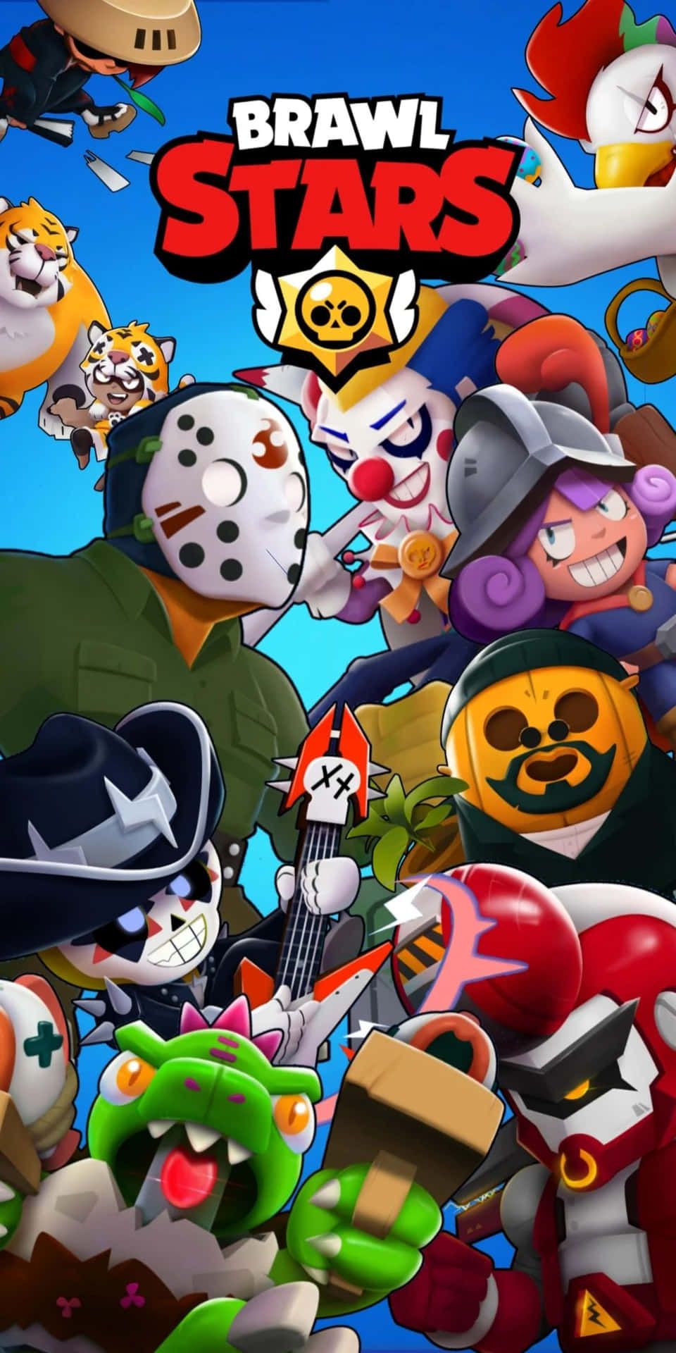 Brawl Stars, Logo, Brawler, Collage, Hochformat, Hintergrundbild fürs Smartphone