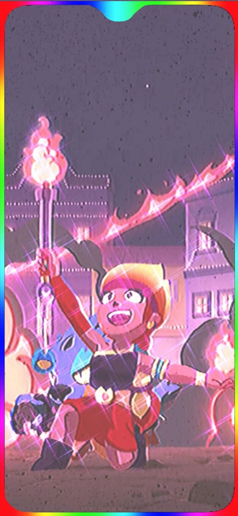 Brawl Stars, Brawler, Neonrahmen, Hochformat, HD, Hintergrundbild fürs Handy