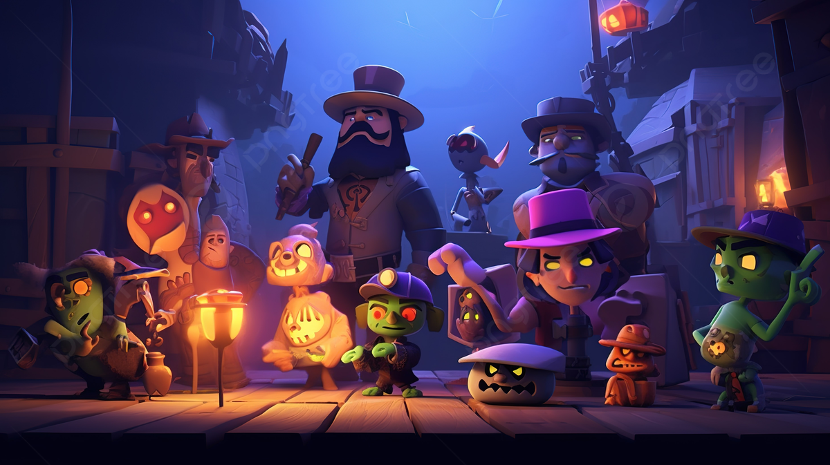 Brawl Stars, Brawler, Halloween, Nacht, Hintergrundbild