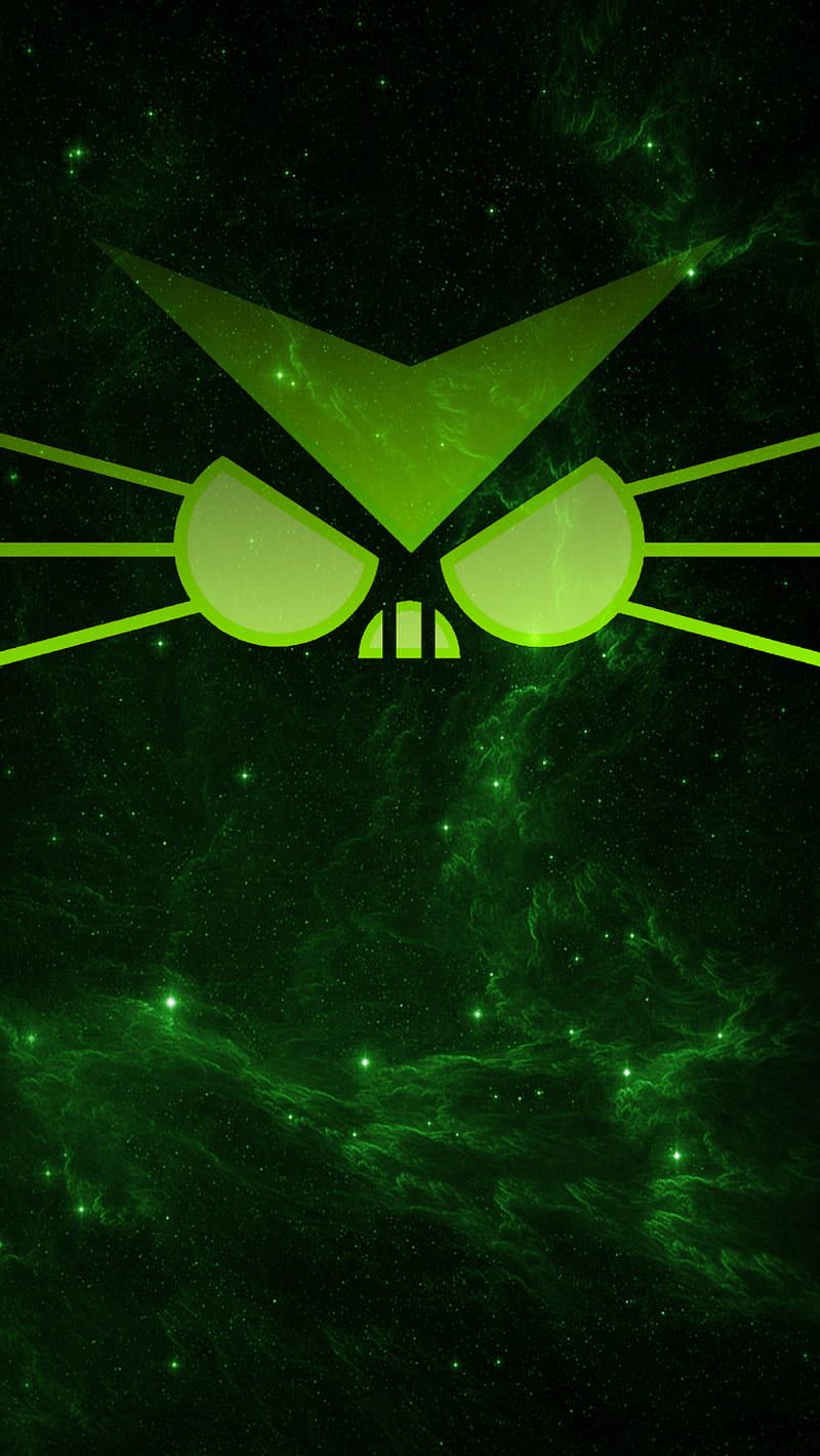 Brawl Stars, Totenkopf-Symbol, Neongrün, Hochformat, Hintergrundbild für iPhone und Android