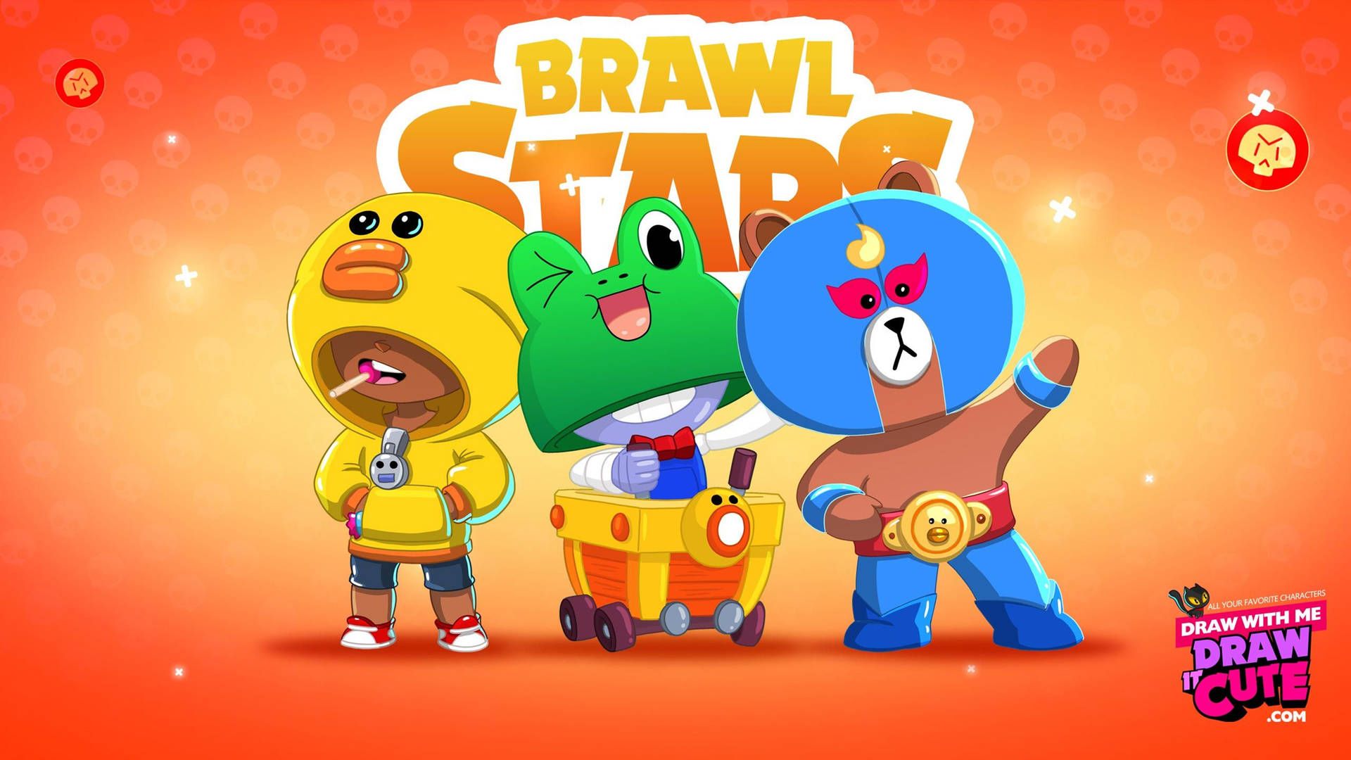 Brawl Stars, Line Friends, Leon (Brawl Stars), El Primo, Orange, Full HD, Windows-Hintergrundbild