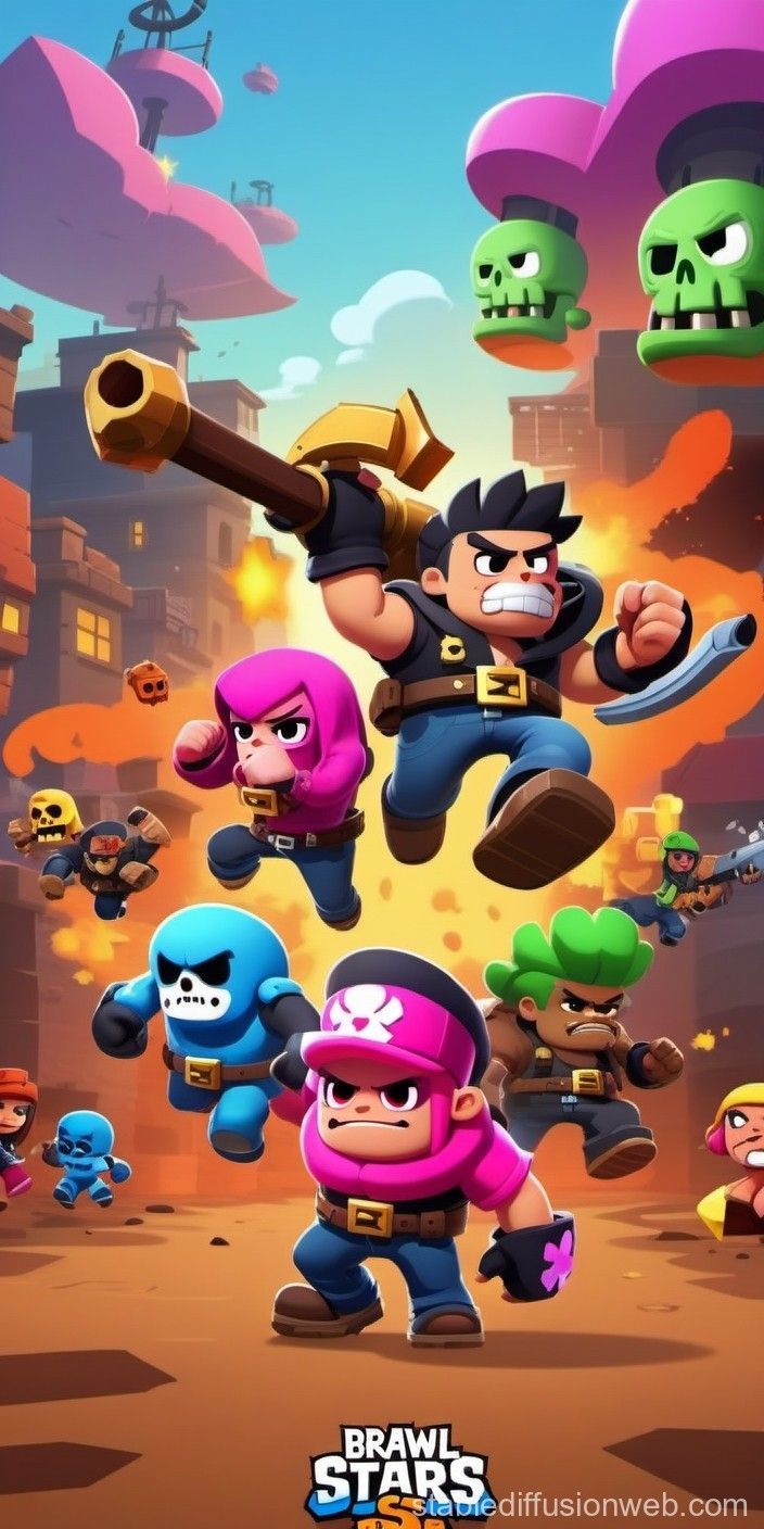Brawl Stars, Brawler, Wüstenschlacht, Hochformat, Hintergrundbild für iPhone und Android