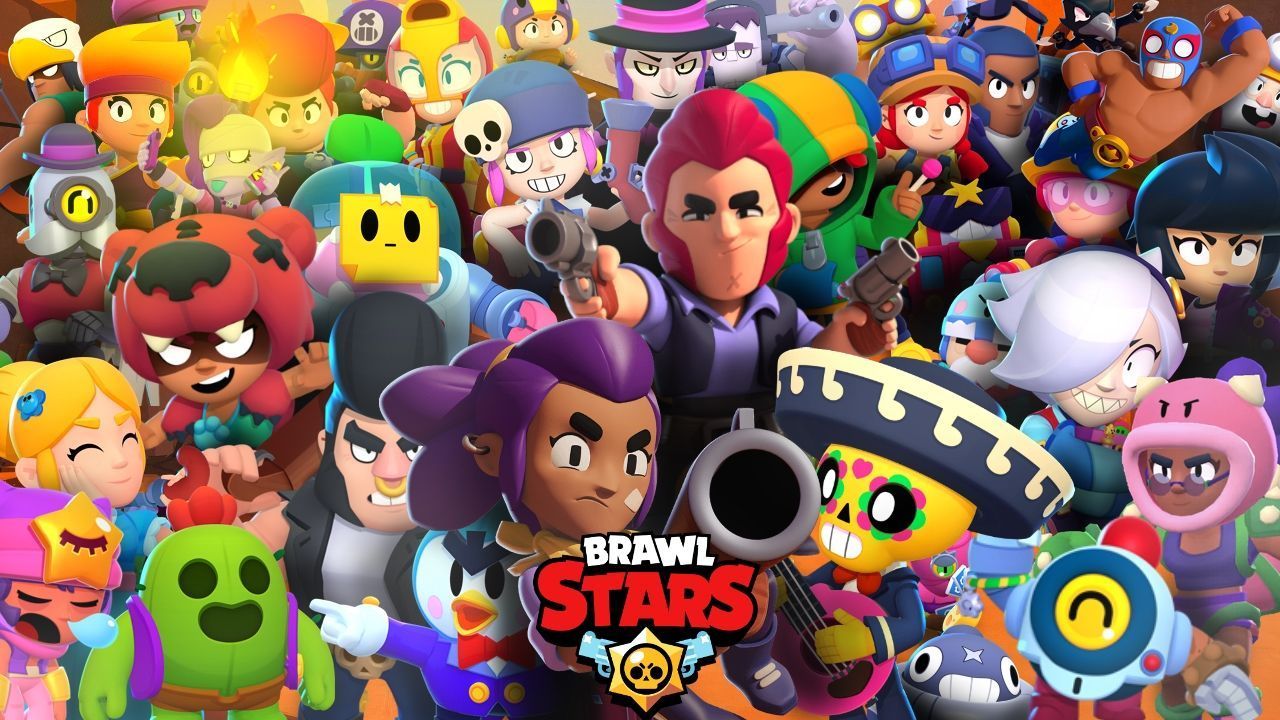 Brawl Stars, Brawler, Alle Charaktere, Logo, 16:9, HD-Hintergrundbild für den Desktop